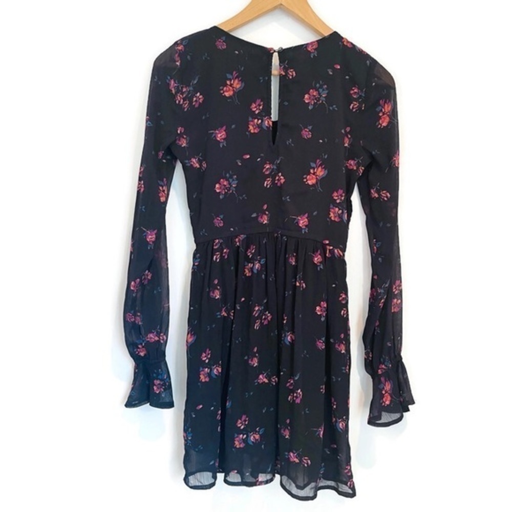 Hollister Whimsigoth Black Floral Mini Dress - Size Small - Picture 2 of 10